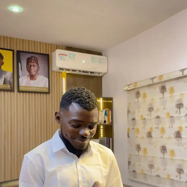 The Managing Director on opening day at the Jaylead office in Tanke, Ilorin